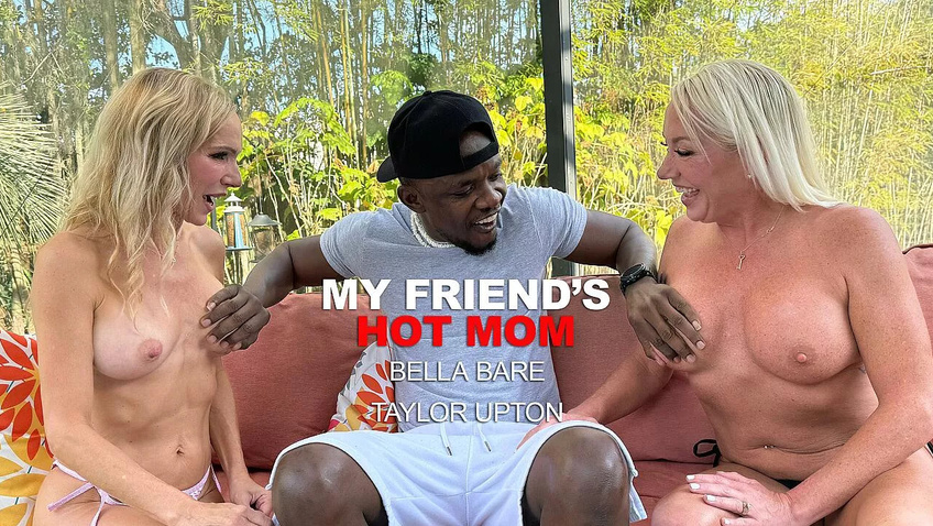 Sexy Milf's Bella Bare and Taylor Upton give son's friend a high intensity workout